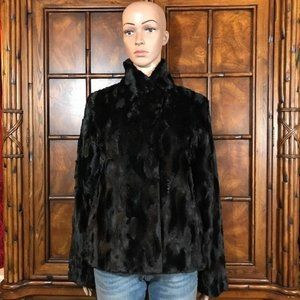 Kasper Gold Label Grand Illusions Black Faux Mink Jacket